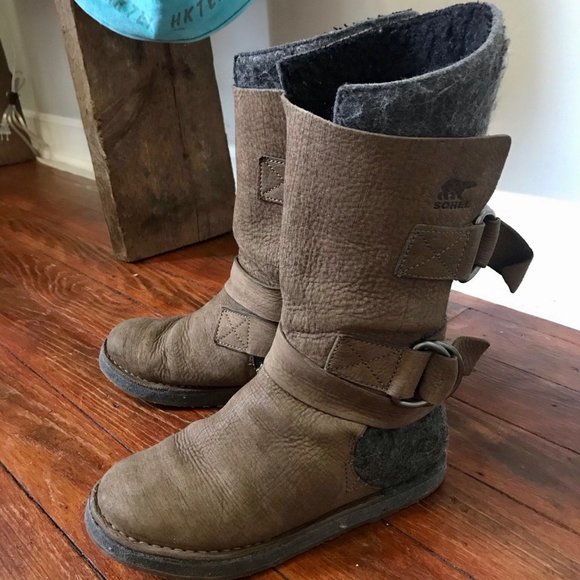 Sorel Chipahko boots leather felt winter brown/tan - Picture 3 of 8